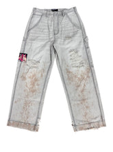 Enfants Riches Déprimés Distressed & Stained Denim Jeans - Light Blue