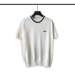 Rhude Men Chest Embroidered Logo Boxy Fit Knit Streetwear Top