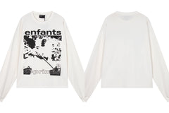 Enfants Riches Déprimés Armed Figure & Vintage Print Long-Sleeve - White
