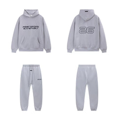 Fear Of God Essentials 26 Graphic Hoodie & Jogger Tracksuit Set Light Grey