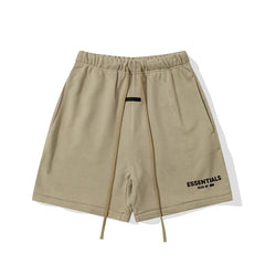 Fear Of God Essentials Logo Fleece Shorts Moss Taupe