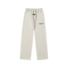 Fear Of God Essentials Logo Wide‑Leg Sweatpants Light Oat Heather