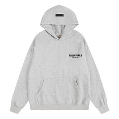 Fear Of God Essentials Chest Logo Pullover Hoodie Light Heather Grey