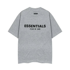 Fear Of God Essentials Double Line Back Logo Oversized T‑Shirt Medium Heather Grey