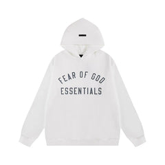 Fear Of God Essentials Vintage Letter Print Pullover Hoodie White
