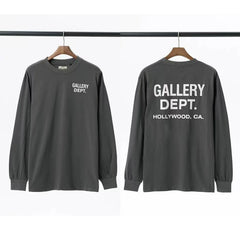 Gallery Dept. Hollywood Logo Long Sleeve T-Shirt - Charcoal Grey