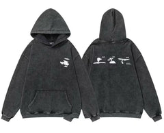 Enfants Riches Déprimés Mini Chest Logo & Back Multi-Graphic Hoodie - Washed Black