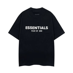 Fear Of God Essentials Double Line Back Logo Oversized T‑Shirt Black