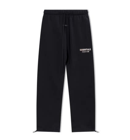 Fear Of God Essentials Hot Stamped Double Line Straight Leg Sweatpants Black