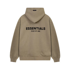 Fear Of God Essentials Back Logo Oversized Hoodie Taupe
