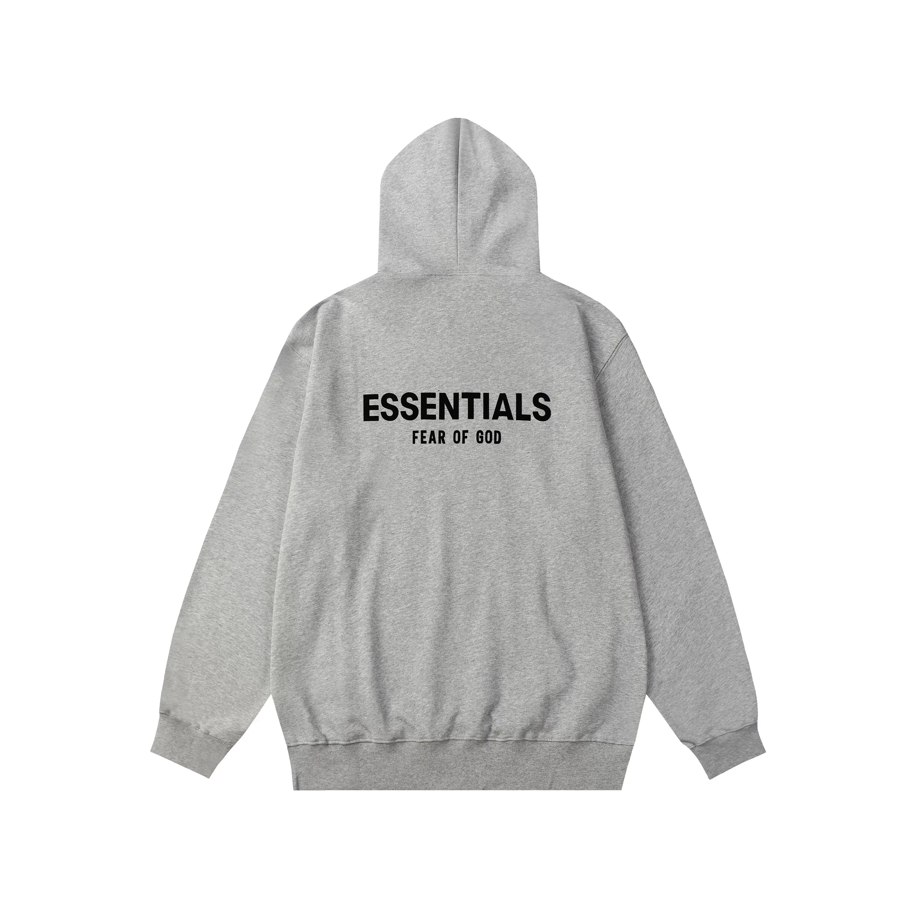 Fear Of God Essentials Big Back Logo Pullover Hoodie Medium Heather Grey