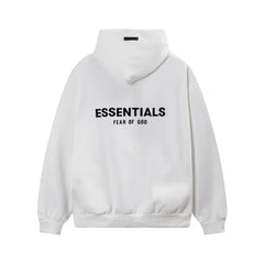 Fear Of God Essentials Back Logo Oversized Hoodie White