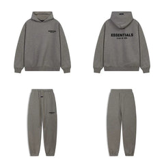 Fear Of God Essentials Hoodie Sweatpants Tracksuit Set Medium Heather Grey