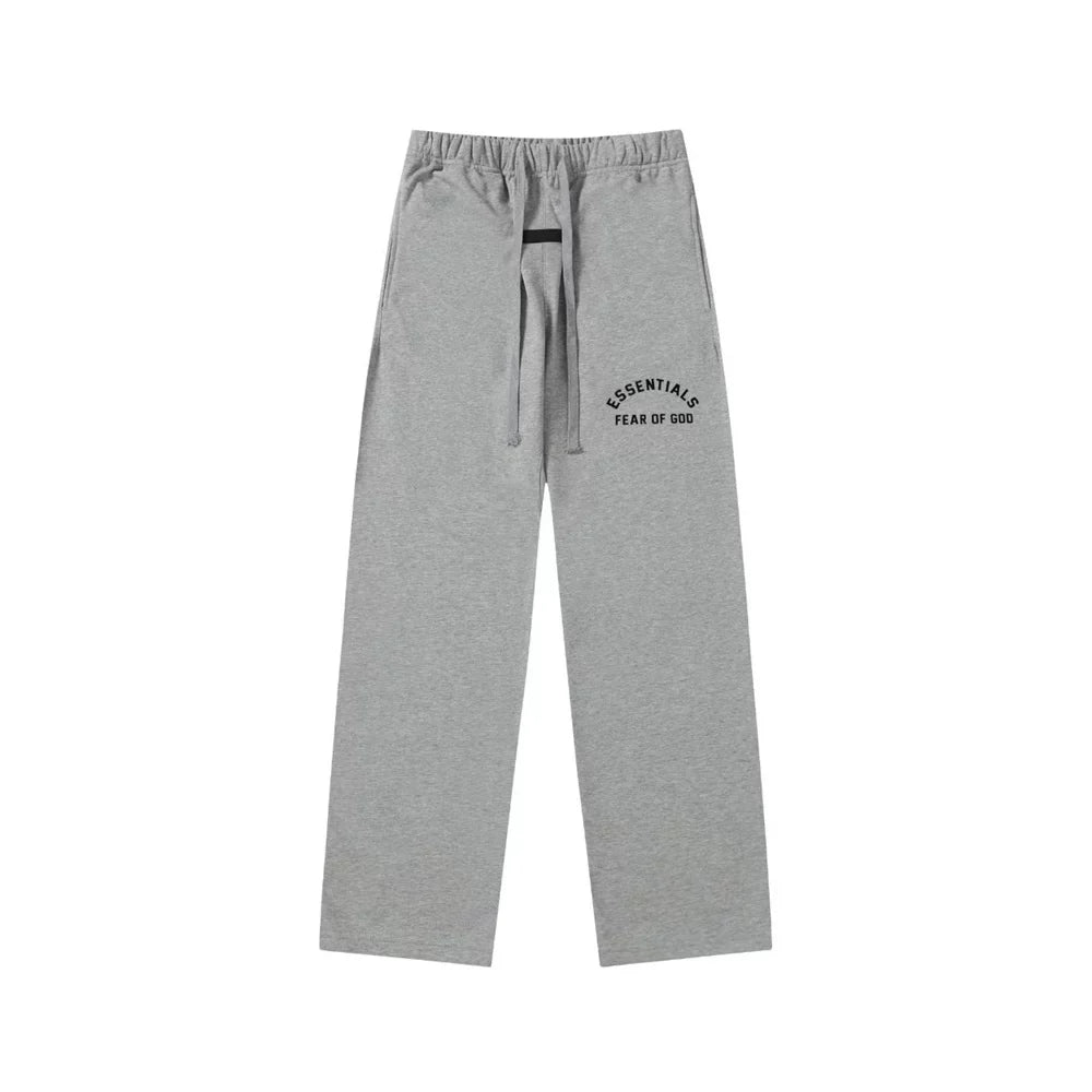 Fear Of God Essentials Arched Logo Straight‑Leg Sweatpants Medium Heather Grey