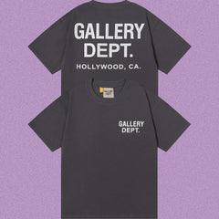 Gallery Dept. Hollywood Logo Short Sleeve T-Shirt - Dark Grey/White