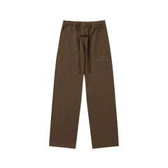 Fear Of God Essentials Tone‑on‑Tone Text Logo Straight‑Leg Sweatpants Dark Brown