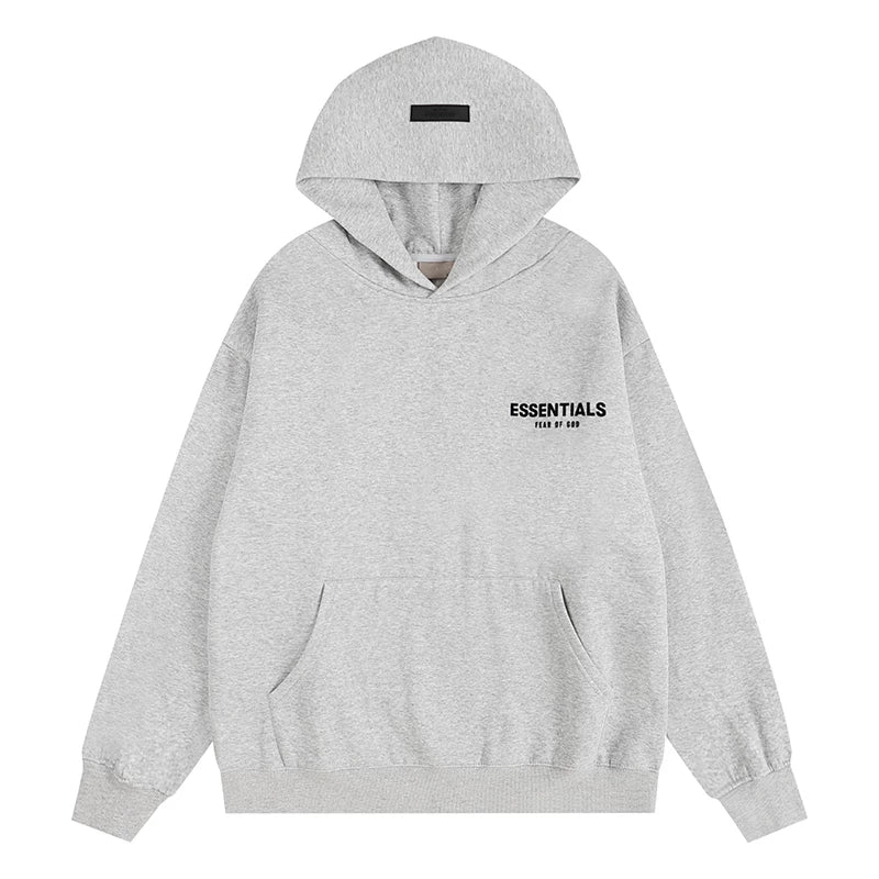 Fear Of God Essentials Chest Logo Pullover Hoodie Light Heather Grey