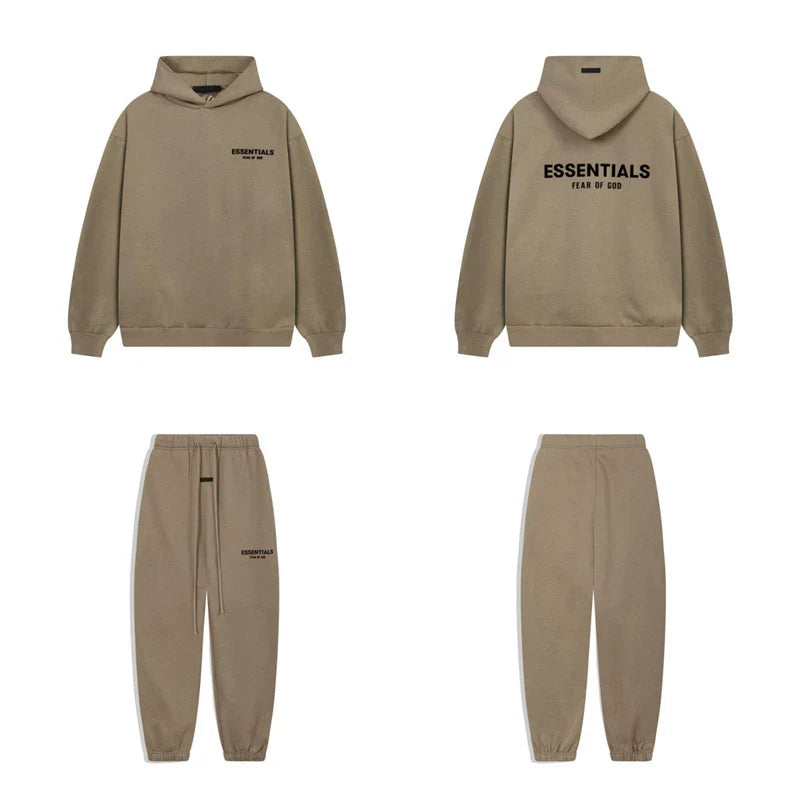 Fear Of God Essentials Hoodie Sweatpants Tracksuit Set Taupe