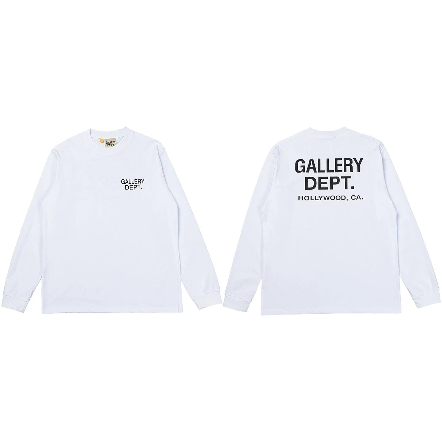 Gallery Dept. Hollywood Logo Long Sleeve T-Shirt - White