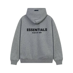 Fear Of God Essentials Back Logo Oversized Hoodie Light Heather Grey
