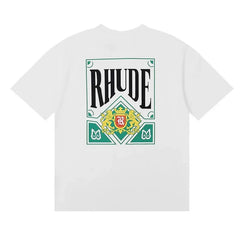 Rhude Men Royal Crest Graphic Street T‑Shirt